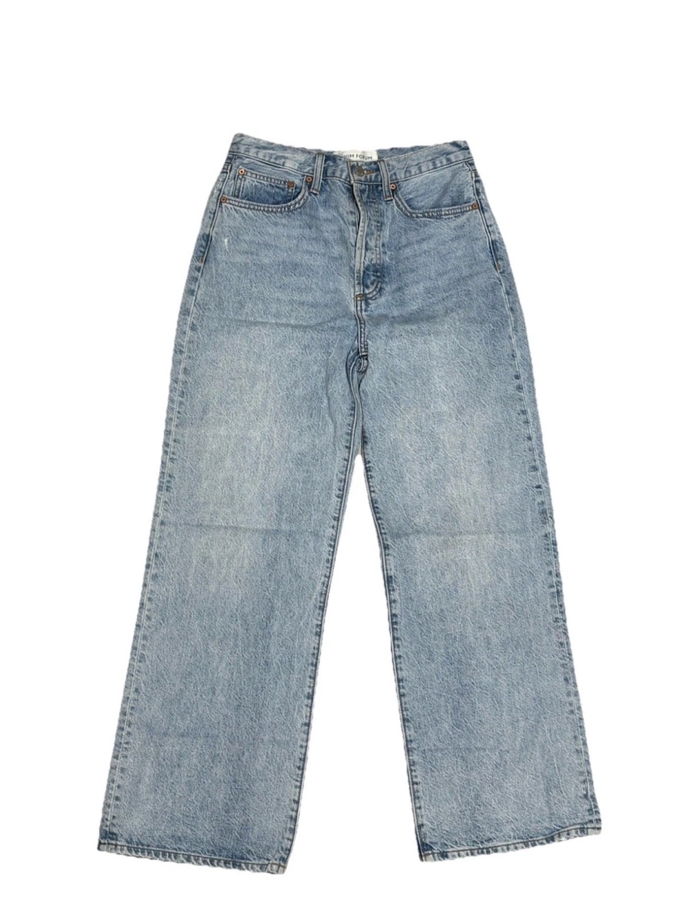 Aritzia Denim Forum Light Wash Farrah Hi-Rise Wide Leg Jeans 100% Cotton 27
